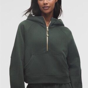 Lululemon Athletica Dark Green Scuba Half-Zip Hoodie